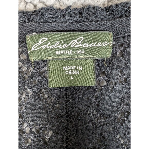 Eddie Bauer Casual Beach Dress Cover Up Size Large Swim See Thru Athletic Black - Picture 3 of 11